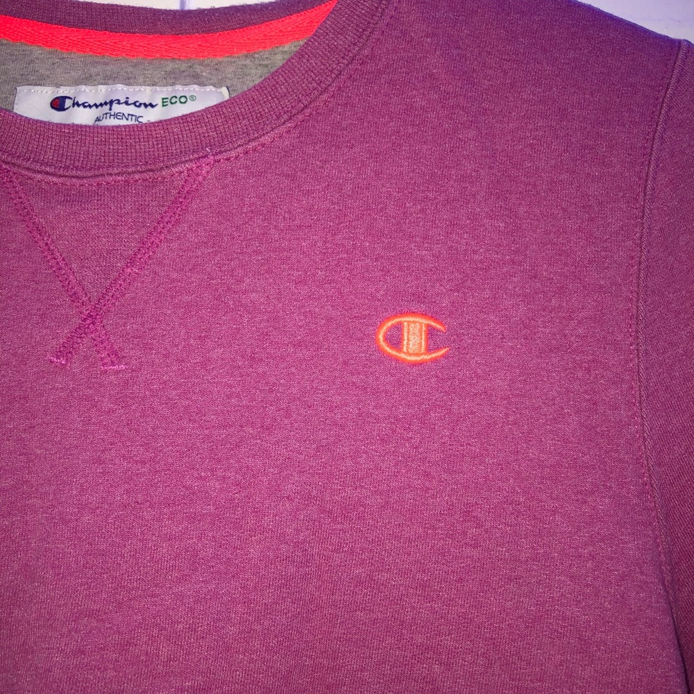 pink/purple champion crew neck